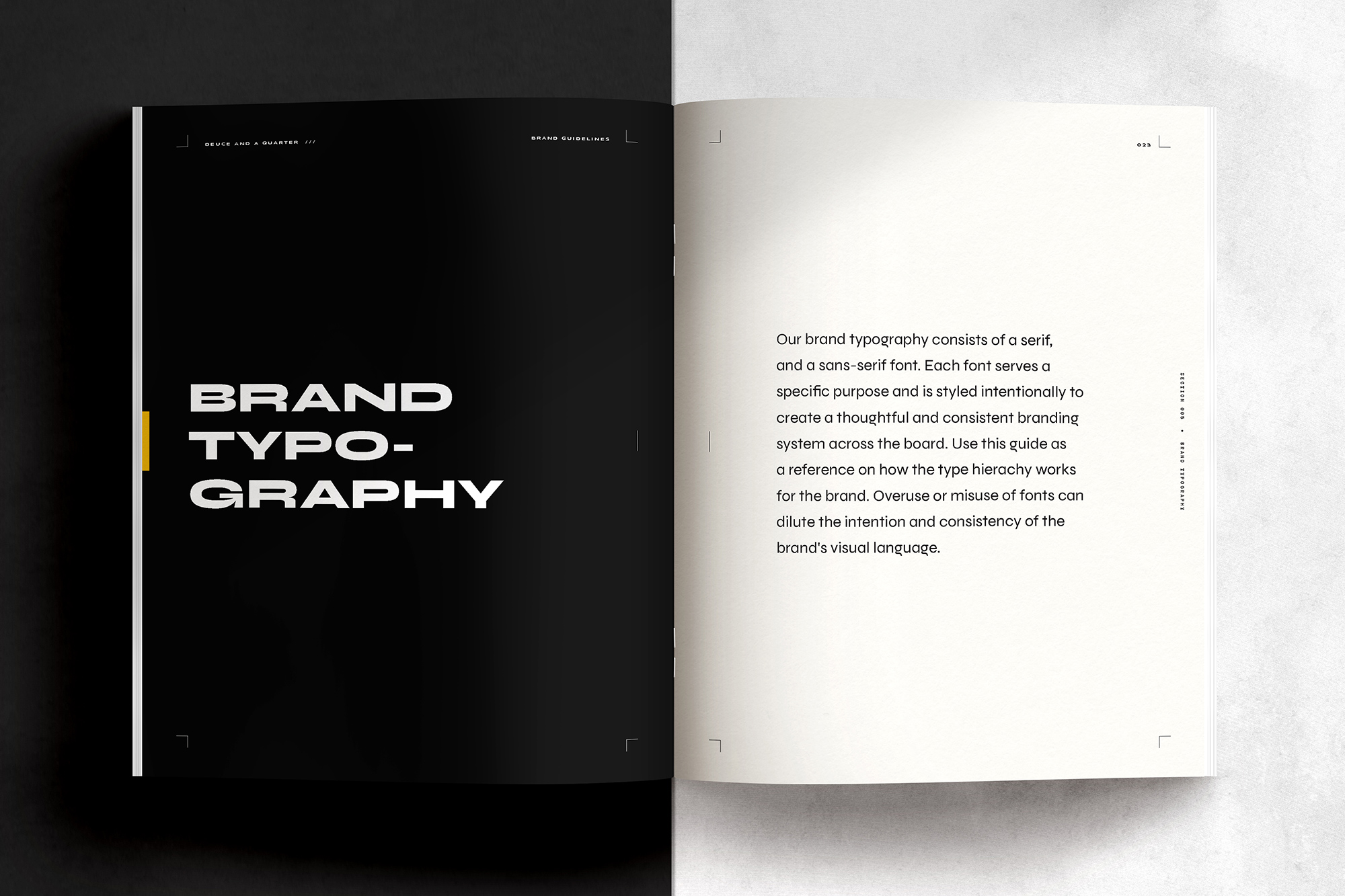 deuce and a quarter brand typography guide
