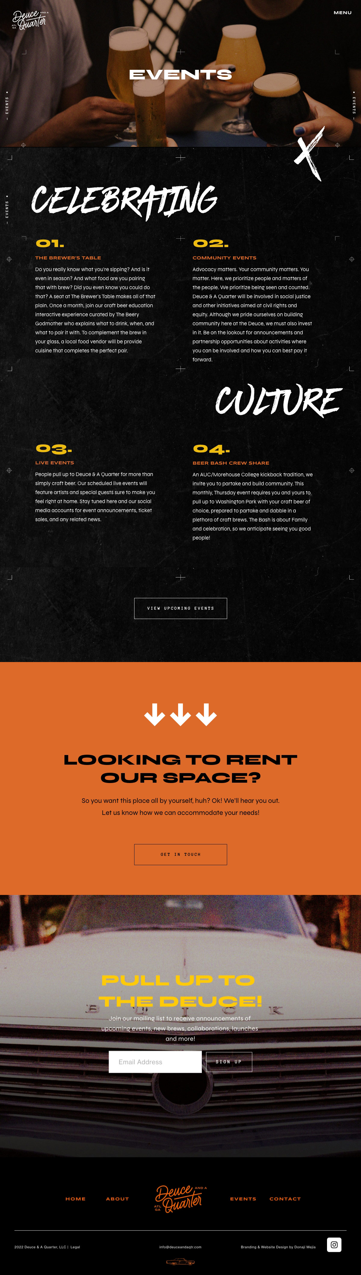 deuce and a quarter website design