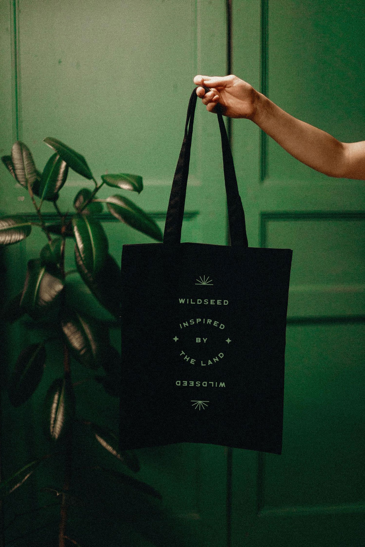 Black tote designed for the Wildseed case study