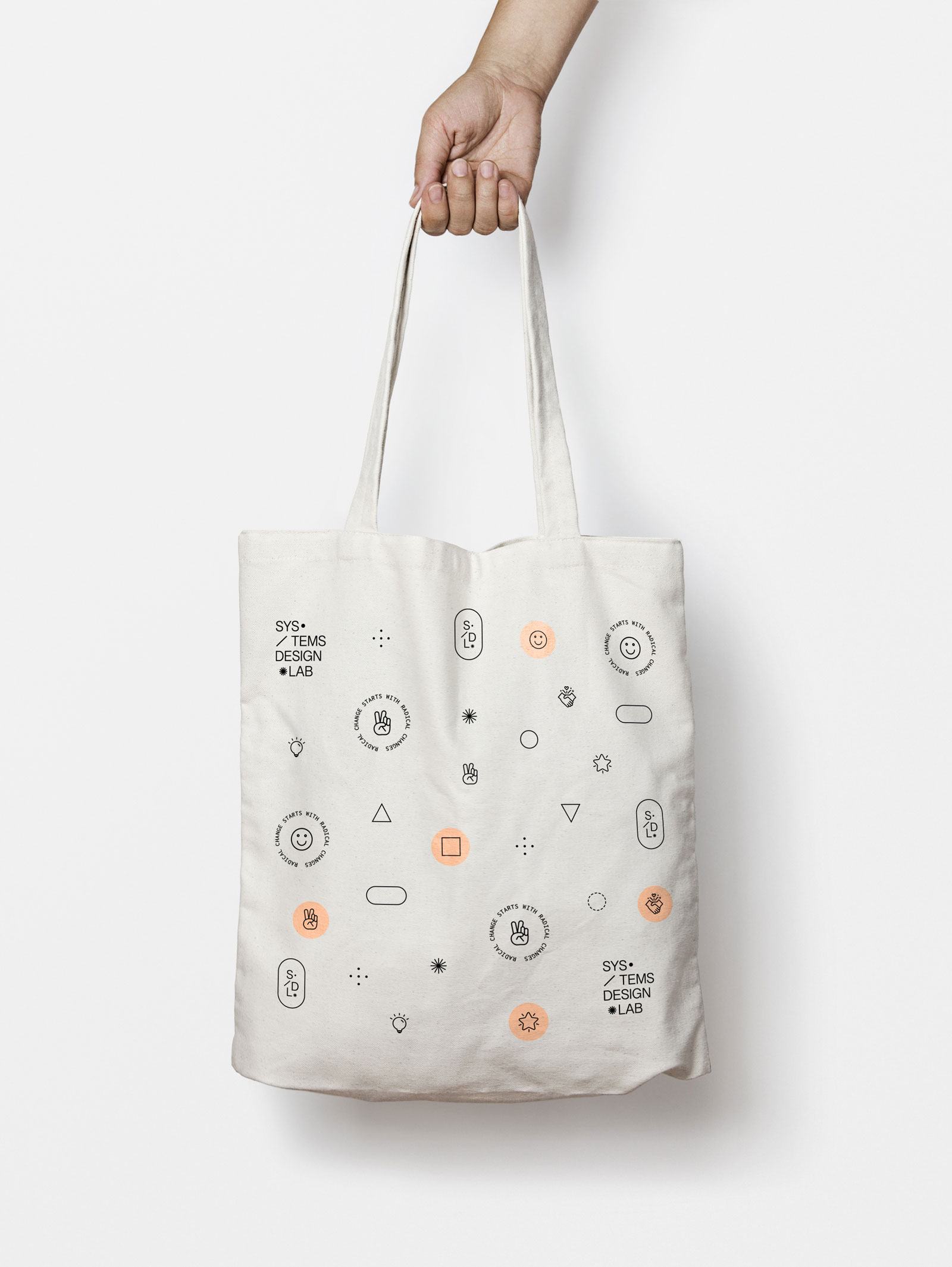 Systems Design Lab tote bag with brand icons