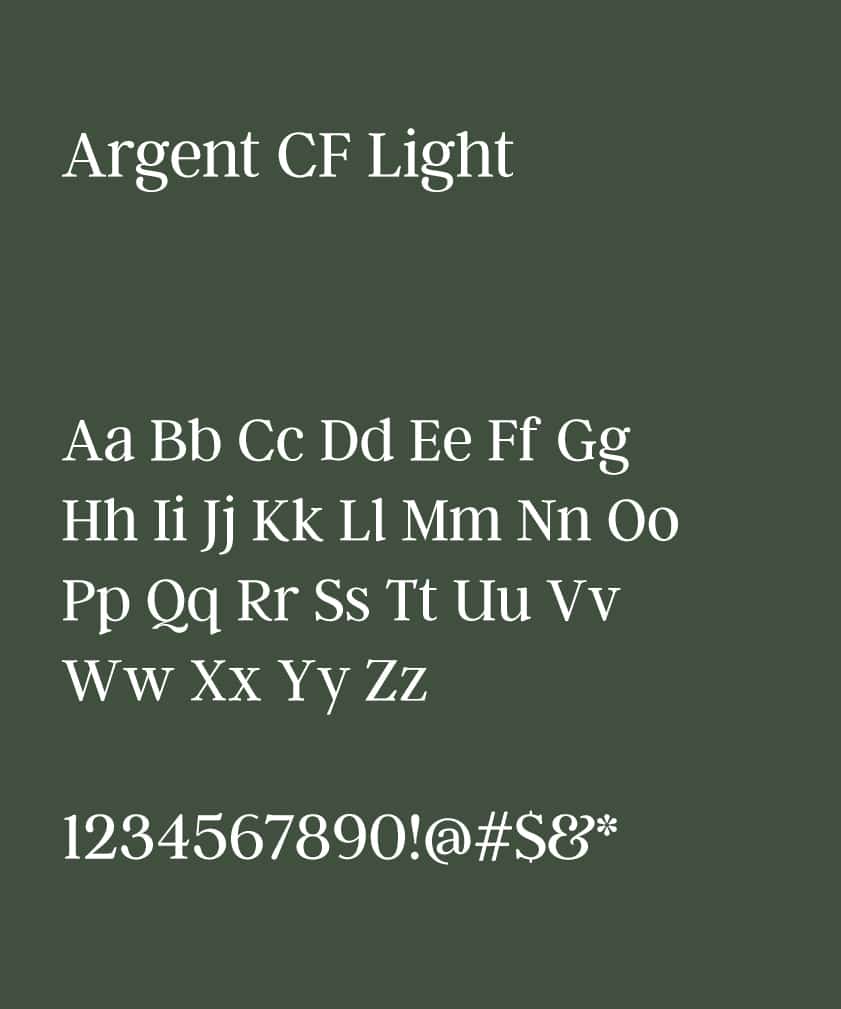 Type sample of the Argent CF light font